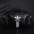 Balenciaga x adidas Large Duffel Travel Bag ¨C Black with Trefoil Logo and Triple Stripes