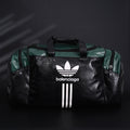 Balenciaga x adidas Large Duffel Travel Bag ¨C Black & Green with Trefoil Logo and Triple Stripes