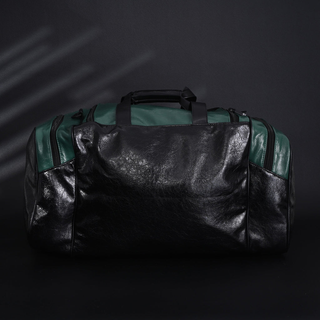 Balenciaga x adidas Large Duffel Travel Bag ¨C Black & Green with Trefoil Logo and Triple Stripes